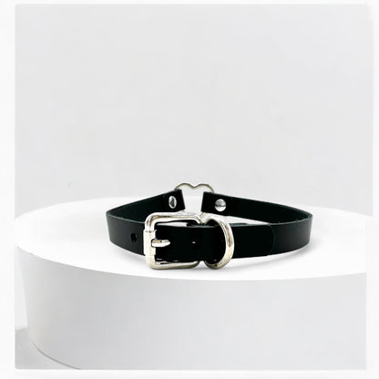 Black Leather Heart Choker