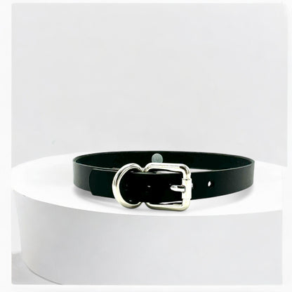 Black Middle O-Link Leather Choker